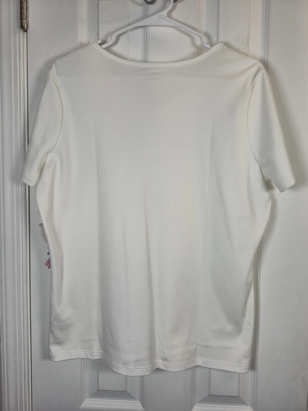 L.L. Bean Supima Cotton V-Neck Tee White Large - Picture 4 of 5